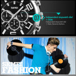SKMEI 9128 Orologio da polso sportivo multifunzionale 3D con quadrante grande e orologio al quarzo impermeabile da 30 m