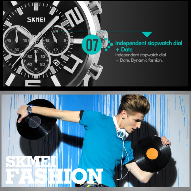 SKMEI 9128 Orologio da polso sportivo multifunzionale 3D con quadrante grande e orologio al quarzo impermeabile da 30 m
