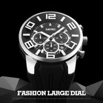 SKMEI 9128 Orologio da polso sportivo multifunzionale 3D con quadrante grande e orologio al quarzo impermeabile da 30 m