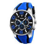 SKMEI 9128 Orologio da polso sportivo multifunzionale 3D con quadrante grande e orologio al quarzo impermeabile da 30 m