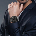SKMEI 1389 Orologio digitale da uomo multifunzionale da uomo 30m Orologio da polso con quadrante grande impermeabile con cinturino in acciaio inossidabile, 1389 Black, 1389 Blue, 1389 Silver, 1389 Silver+Black