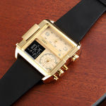 SKMEI 1391 Orologio digitale da uomo multifunzionale da uomo Orologio da polso con quadrante quadrato impermeabile da 30 m con cinturino in pelle