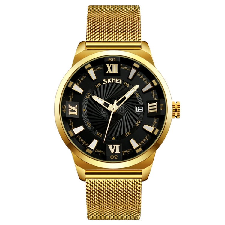 SKMEI 9166 Fashion Men Business Watch 30m Orologio da polso al quarzo in metallo impermeabile