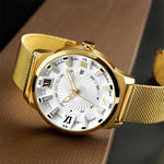 SKMEI 9166 Fashion Men Business Watch 30m Orologio da polso al quarzo in metallo impermeabile