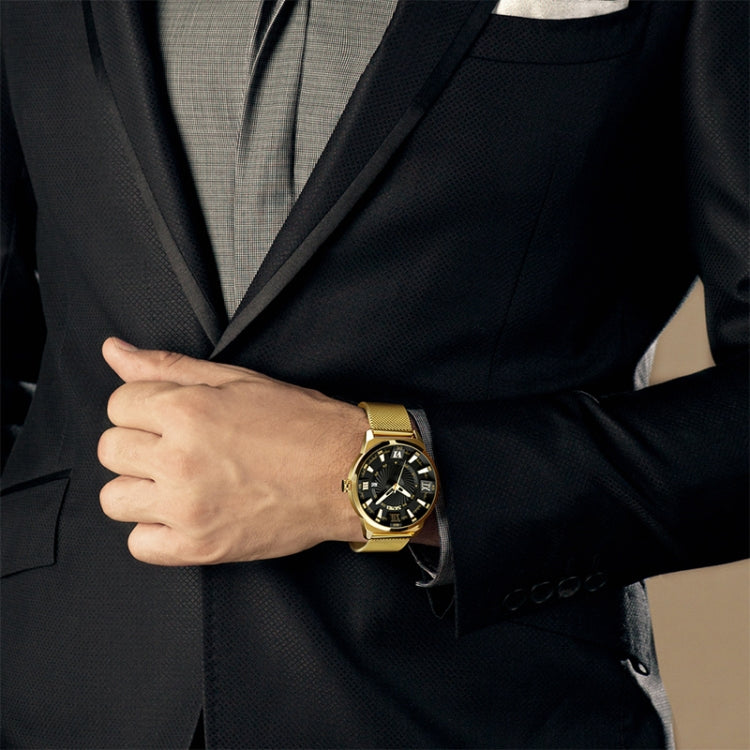 SKMEI 9166 Fashion Men Business Watch 30m Orologio da polso al quarzo in metallo impermeabile