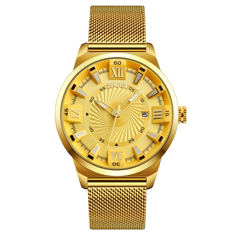 SKMEI 9166 Fashion Men Business Watch 30m Orologio da polso al quarzo in metallo impermeabile