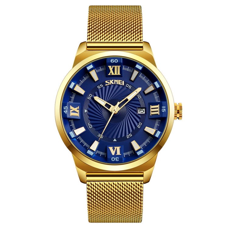 SKMEI 9166 Fashion Men Business Watch 30m Orologio da polso al quarzo in metallo impermeabile