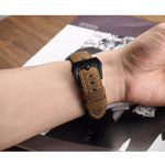 Cinturino in pelle per orologio con fibbia nera satinata a strati Crazy Horse, dimensioni: 20 mm