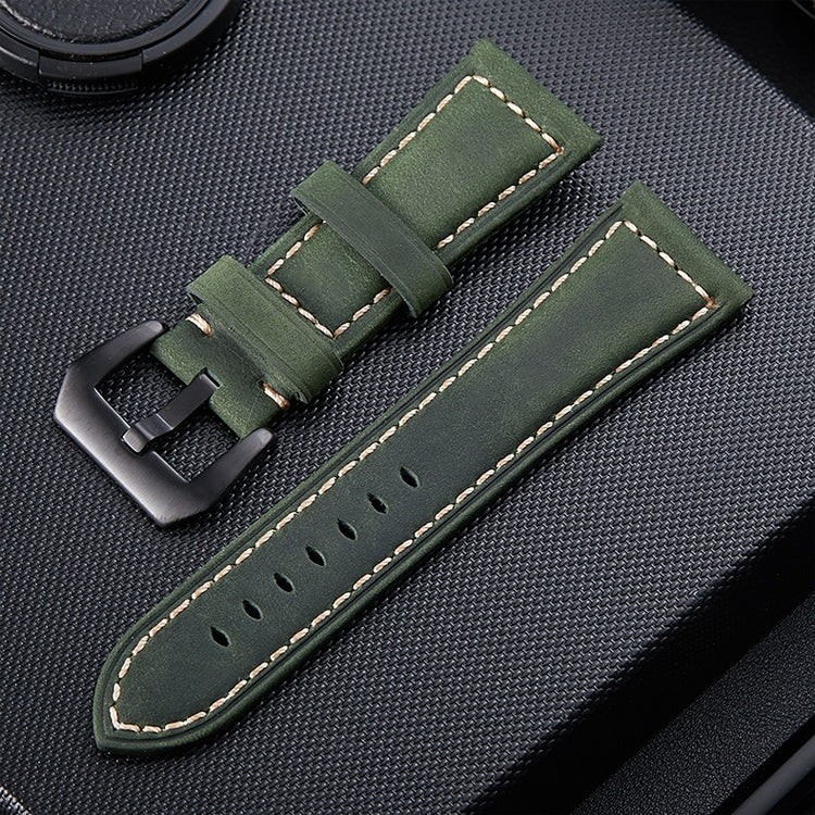 Cinturino in pelle 26 mm con fibbia nera satinata