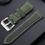 Cinturino in pelle per orologio con fibbia in argento smerigliato strato Crazy Horse, dimensioni: 20 mm
