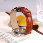 Cinturino per orologio in pelle di vitello staccabile, specifica: 21 mm