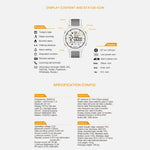 EX18 Smart Sports Watch FSTN Schermo intero Quadrante luminoso Cinturino in TPU ad alta resistenza, Conteggio passi di supporto / Calorie bruciate / Calendario Data / Bluetooth 4.0 / Promemoria chiamata in arrivo / Promemoria batteria scarica
