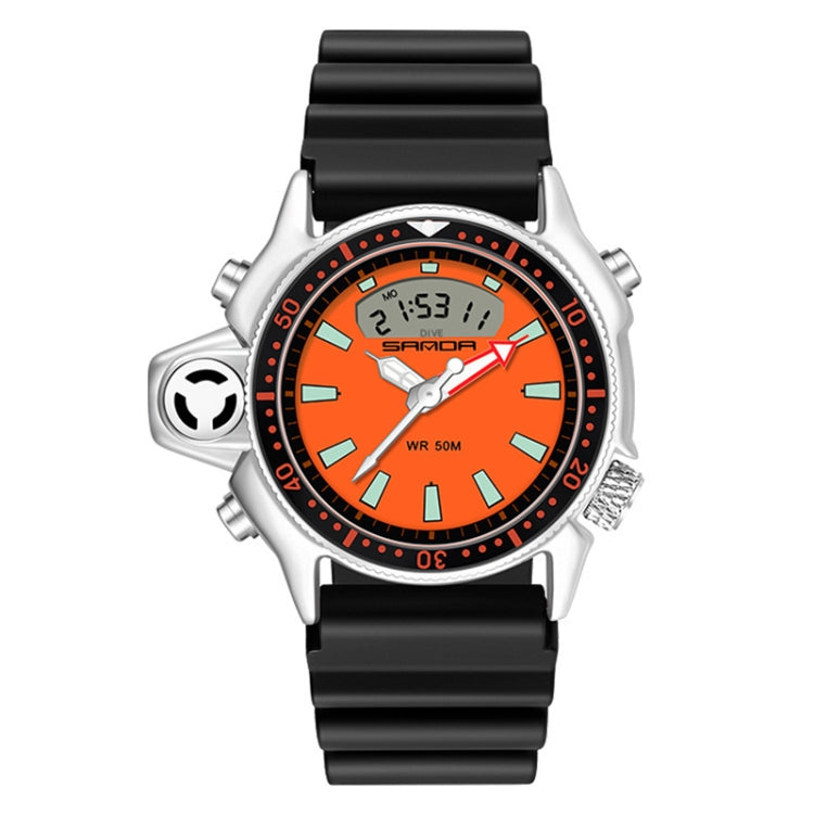 Orologio da polso digitale impermeabile SANDA 3008 da uomo multifunzionale per sport all'aria aperta nottilucenti da 50 m