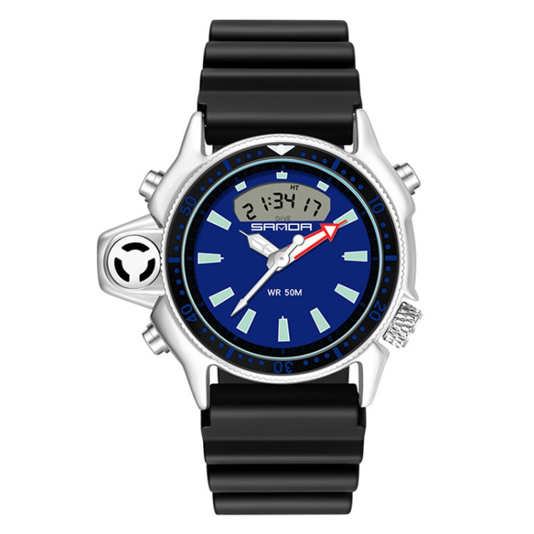 Orologio da polso digitale impermeabile SANDA 3008 da uomo multifunzionale per sport all'aria aperta nottilucenti da 50 m