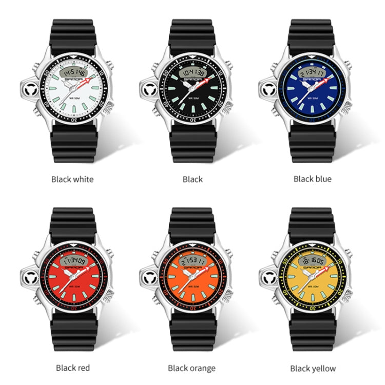 Orologio da polso digitale impermeabile SANDA 3008 da uomo multifunzionale per sport all'aria aperta nottilucenti da 50 m