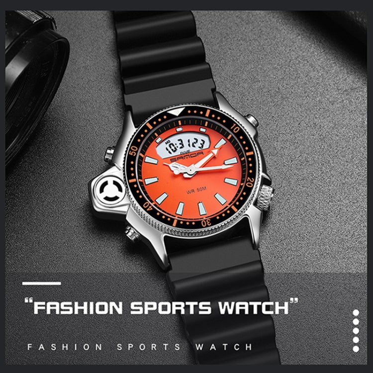 Orologio da polso digitale impermeabile SANDA 3008 da uomo multifunzionale per sport all'aria aperta nottilucenti da 50 m