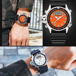 Orologio da polso digitale impermeabile SANDA 3008 da uomo multifunzionale per sport all'aria aperta nottilucenti da 50 m