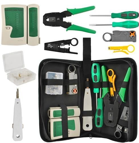 Kit tester di rete e accessori con custodia