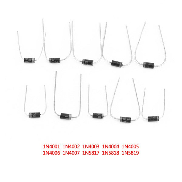 Kit 200 diodi assortiti 10 tipi da 1N4001-1N5819 WB1038