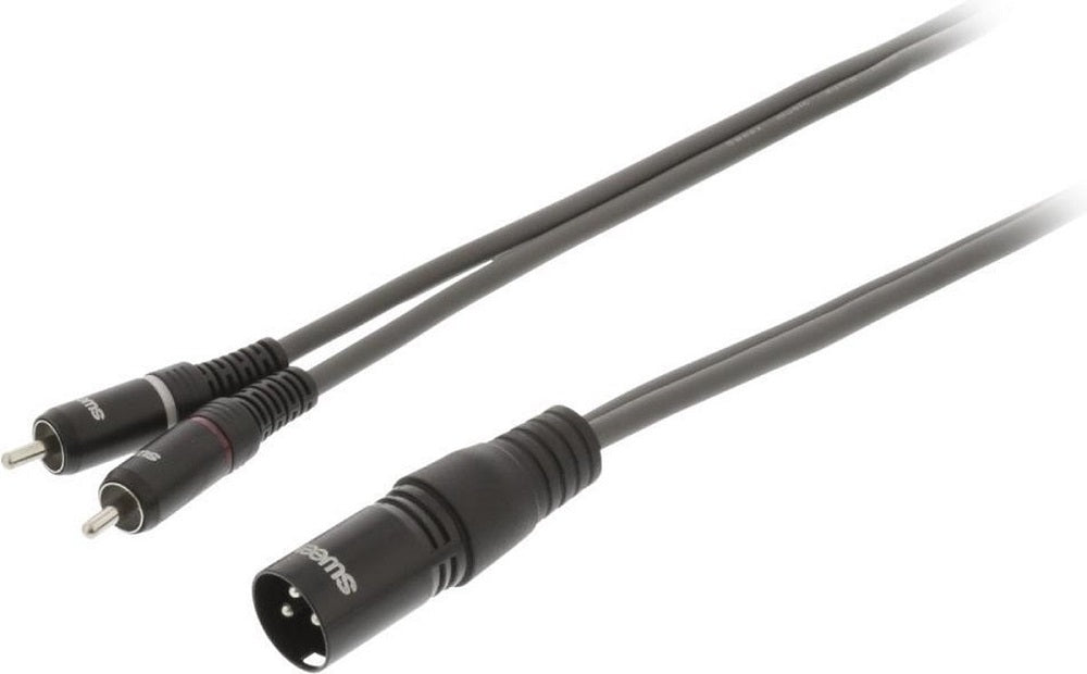 Cavo audio stereo XLR 3 pin maschio - 2x RCA maschio 10m Sweex
