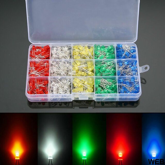 Kit diodi led 3mm 500pz 5 colori WB1128