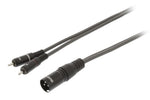 Cavo Stereo XLR 3p (M) - 2x RCA Maschio 3m Grigio Scuro