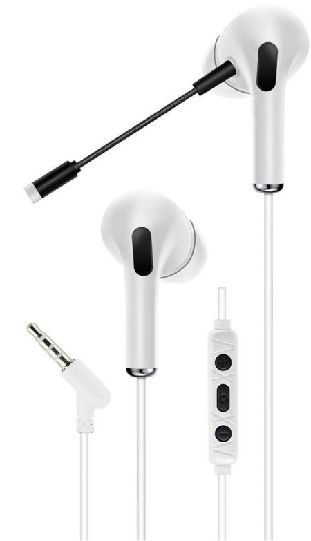 Cuffie auricolari da gioco con microfono AKZ-D10 bianche