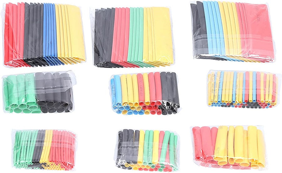 Guaina termorestringente kit 328 pezzi varie misure e colori WB1222