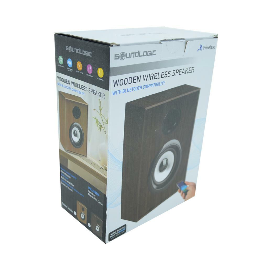 Cassa Bluetooth ricaricabile in legno 5W con ingresso AUX 3.5mm 8715986902140 80077 Soundlogic WB126