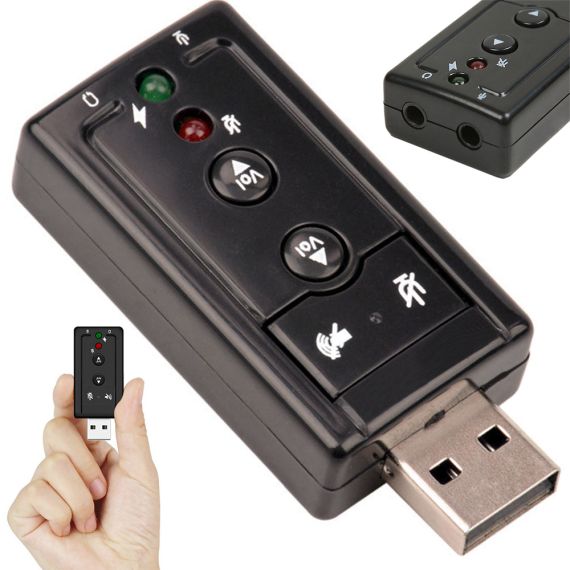 Adattatore audio USB 7.1 con ingresso jack per microfono e audio