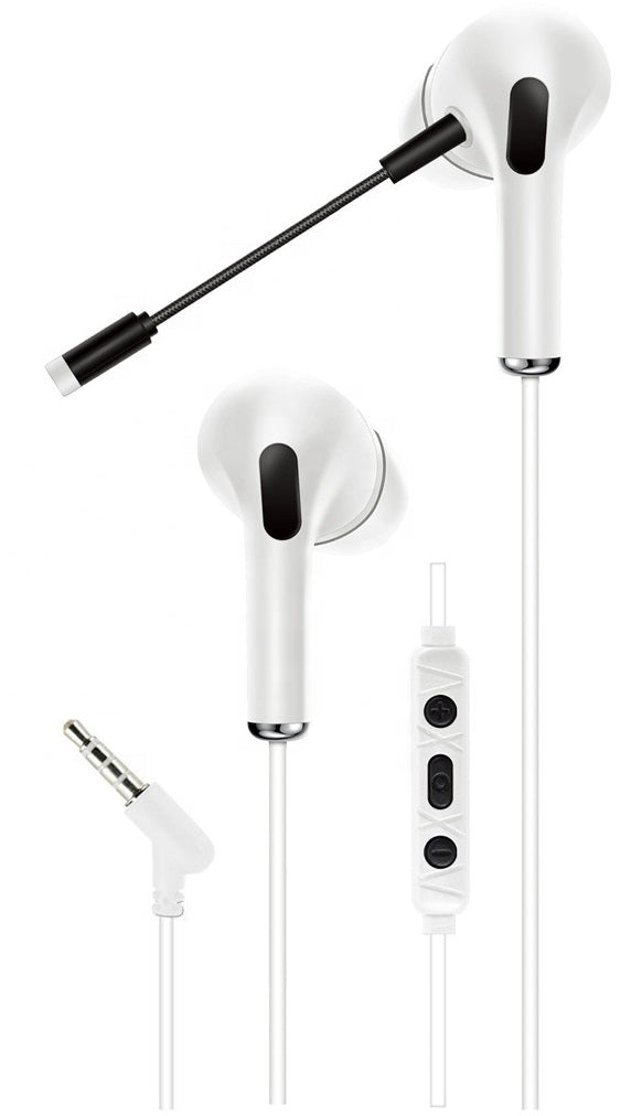 Cuffie auricolari da gioco con microfono AKZ-D9 bianche