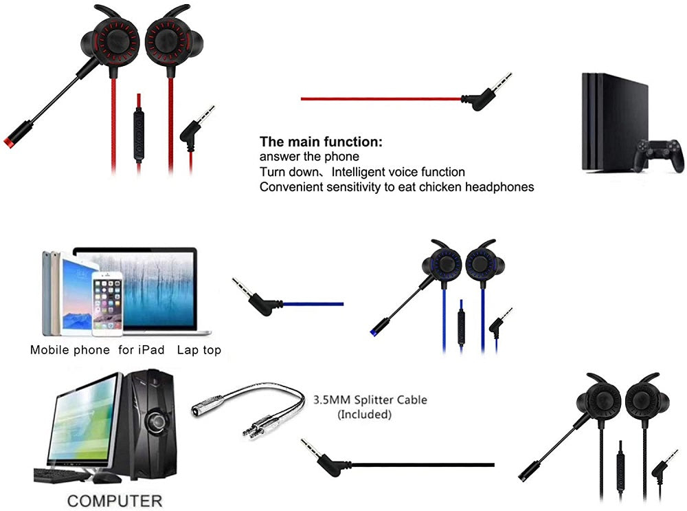 Cuffie auricolari da gioco GM-D1 con microfono vari colori 0305541800011 WB1508