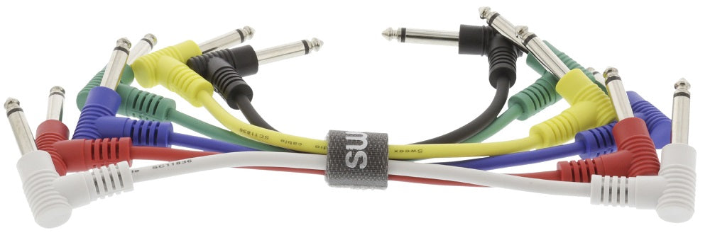 Cavo Mono-Audio 6.35mm Maschio 15cm 6 pezzi vari colori