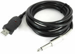 Cavo audio mono jack audio 6.35mm-USB 3m
