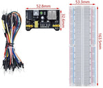 Kit breadboard MB102 830 punti con cavi jumper e modulo di alimentazione WB1668