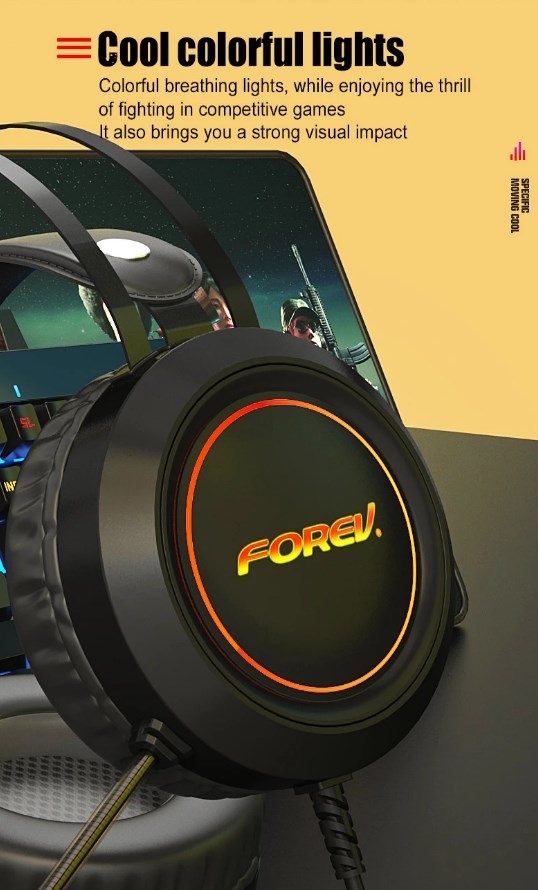 Cuffie da gaming con microfono virtual 7.1 audio con illuminazione LED  FV-G95 WB1715