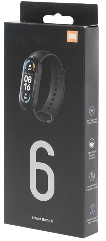 Smartband Bluetooth rilevamento frequenza cardiaca e notifiche M6 WB1878 73068