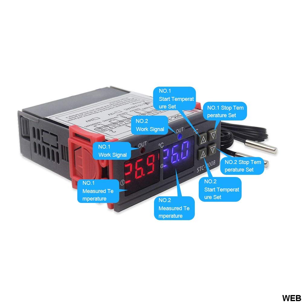 Termoregolatore STC-3008 110-220V con sonda di temperatura STC-3008 WB1905