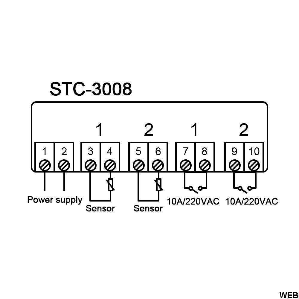 Termoregolatore STC-3008 110-220V con sonda di temperatura STC-3008 WB1905