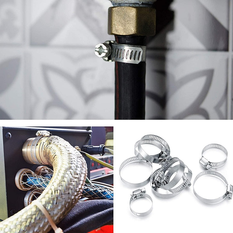 Kit fascette stringi tubo in acciaio misure da 8 a 12mm confezione da 60 WB1926