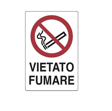 Cartello segnaletico vietato fumare 20x30cm 80248143592331 WB1928