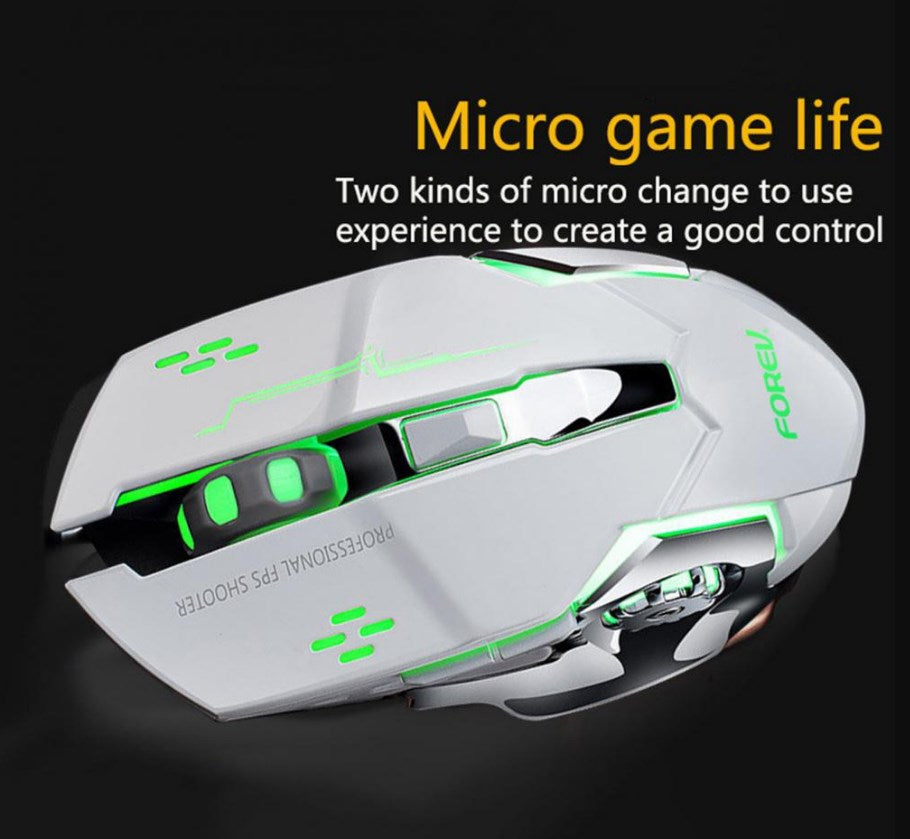Mouse da gaming LED wireless con batteria ricaricabile incorporata bianco FV-W502 6959229900278 FV-W502 WB2260