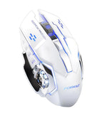 Mouse da gaming LED wireless con batteria ricaricabile incorporata bianco FV-W502