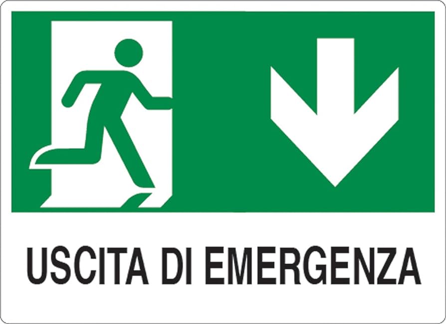 Cartello segnaletico uscita di emergenza 30x20cm