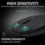 Mouse wireless nero con batteria ricaricabile incorporata WB2375
