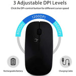 Mouse wireless nero con batteria ricaricabile incorporata WB2375