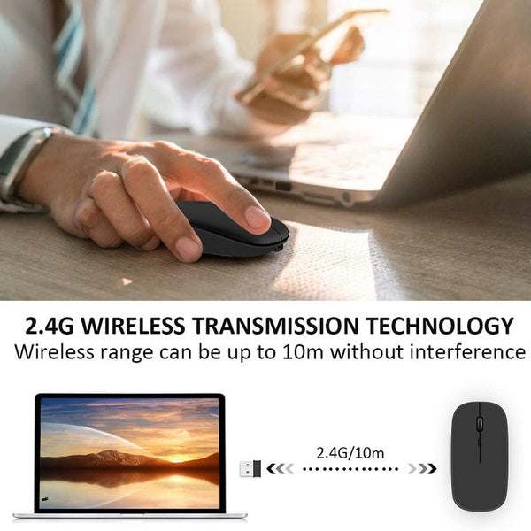Mouse wireless nero con batteria ricaricabile incorporata WB2375