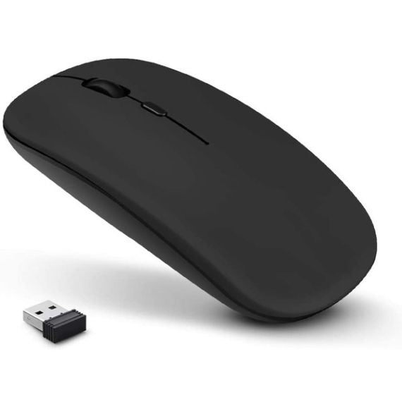 Mouse wireless nero con batteria ricaricabile incorporata