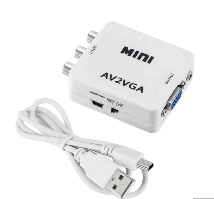 Mini convertitore da AV RCA Audio ad VGA/jack audio