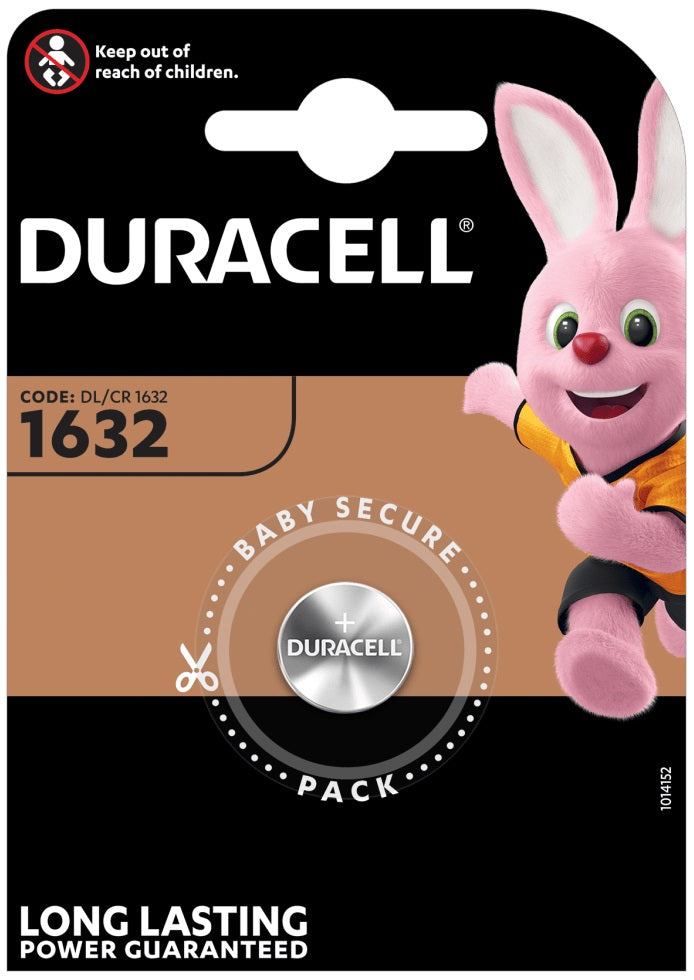 Batteria a bottone al litio 3V CR1632 Duracell 5000394007420 WB238